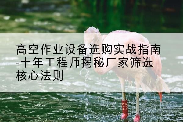 诏安剪叉式升降机厂家-高空作业设备选购实战指南-十年工程师揭秘厂家筛选核心法则