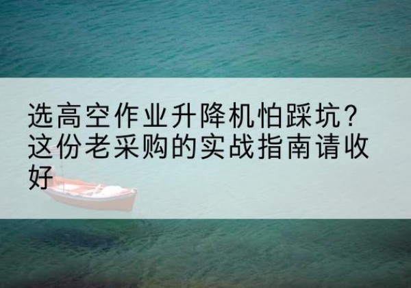 诏安高空作业升降机厂家推荐-选高空作业升降机怕踩坑？这份老采购的实战指南请收好